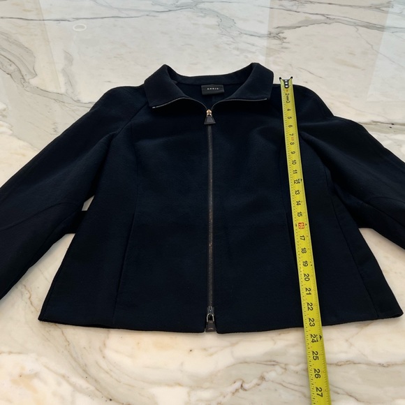 AKRIS BLACK CASHMERE BELTED JACKET SIZE US 10 - Picture 16 of 17